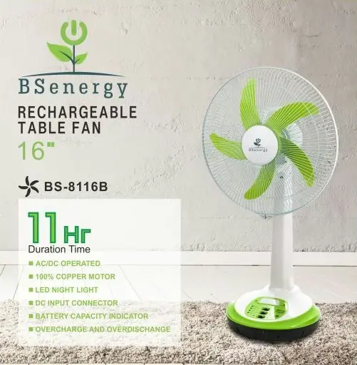 [105.16.11.13.01] مراوح بي اس انرجي جلاس شحن و مباشر اخضر MC-8116