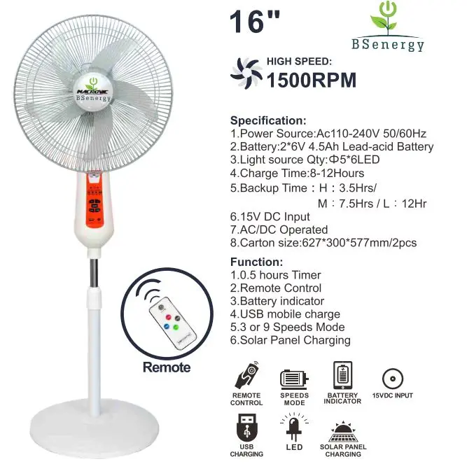 [105.16.12.16.01] مراوح بي اس انرجي قائم شحن و مباشر MC-8016