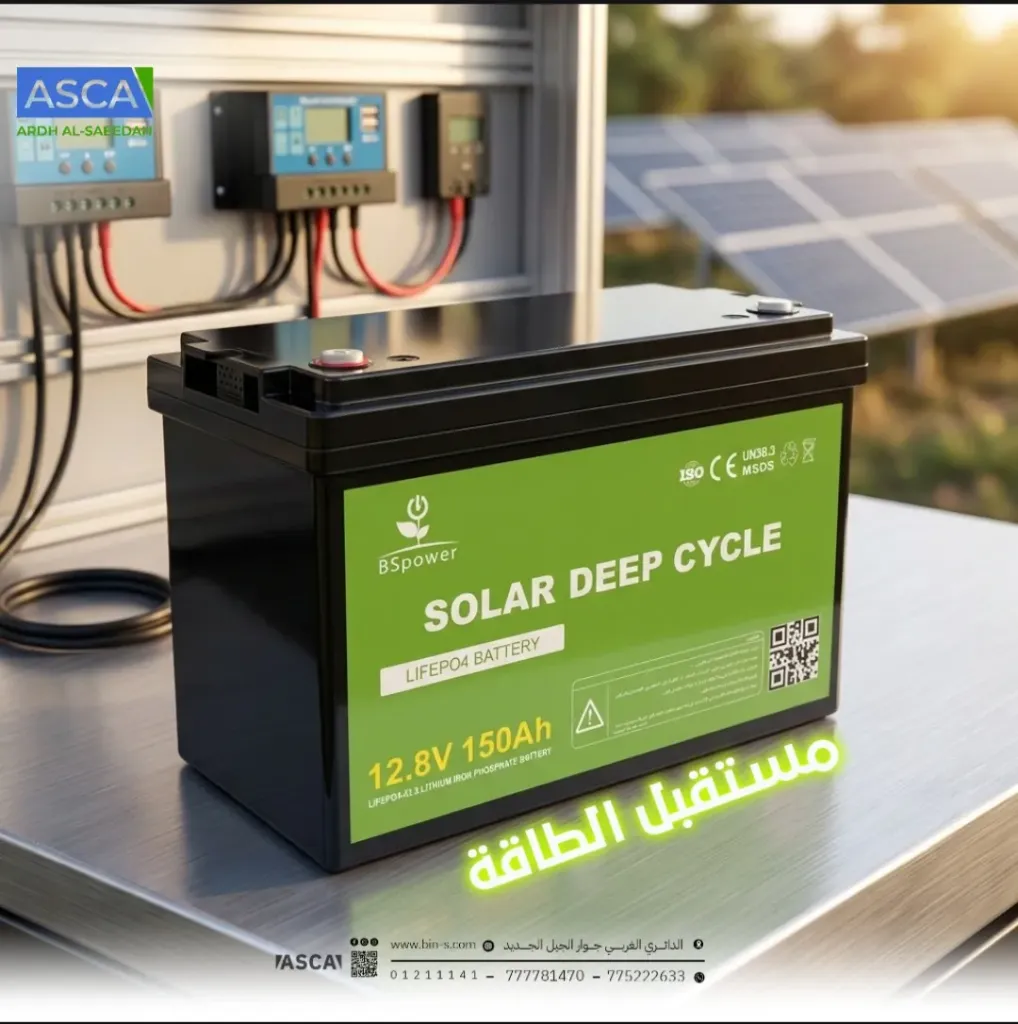 [303.16.10.12.10] بطاريات بي اس باور 100Ah لثيوم 12.8V 1280w مع شاشه